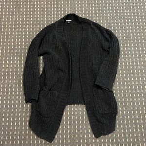 Express Asymmetric Black Oversized Chunky Cardigan [Women’s XS]